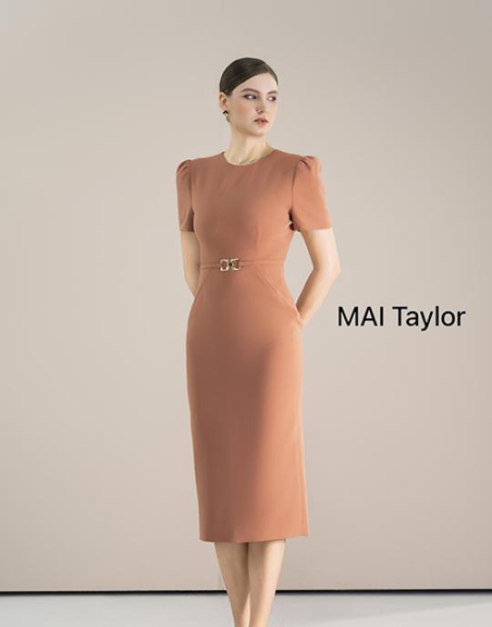 Đầm cam đất thắt eo kim loại – Đơn giản mà cuốn hút MAI Taylor