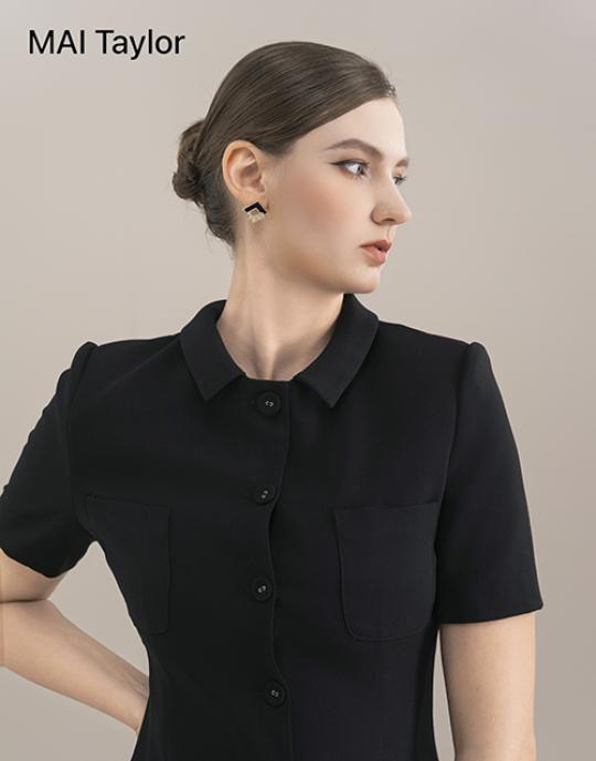 Set vest đen tay ngắn – Thanh lịch và chuyên nghiệp