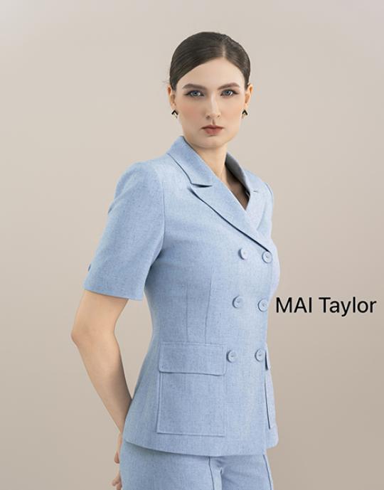 Set vest xanh pastel dáng cổ điển – Trẻ trung và phong cách MAI Taylor