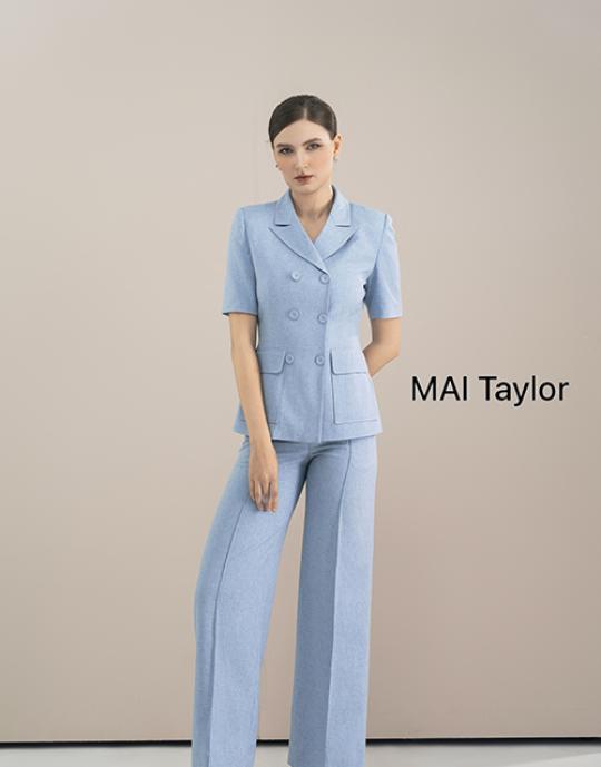 Set vest xanh pastel dáng cổ điển – Trẻ trung và phong cách MAI Taylor