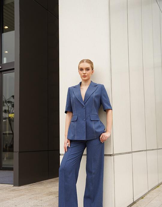 Set vest xanh navy tay lỡ – Thanh lịch hiện đại