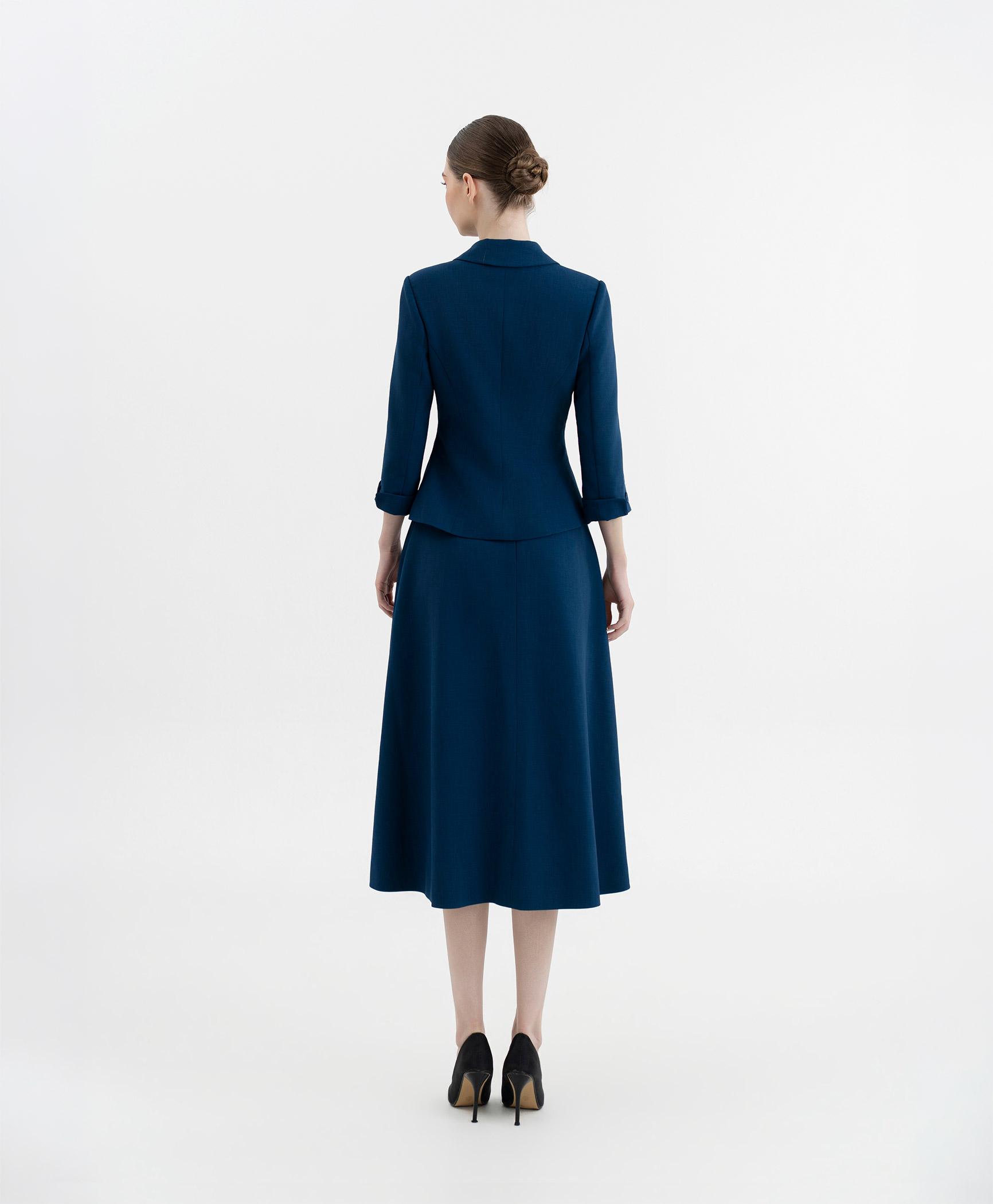 Bộ suit chân váy nữ tay lửng màu xanh navy