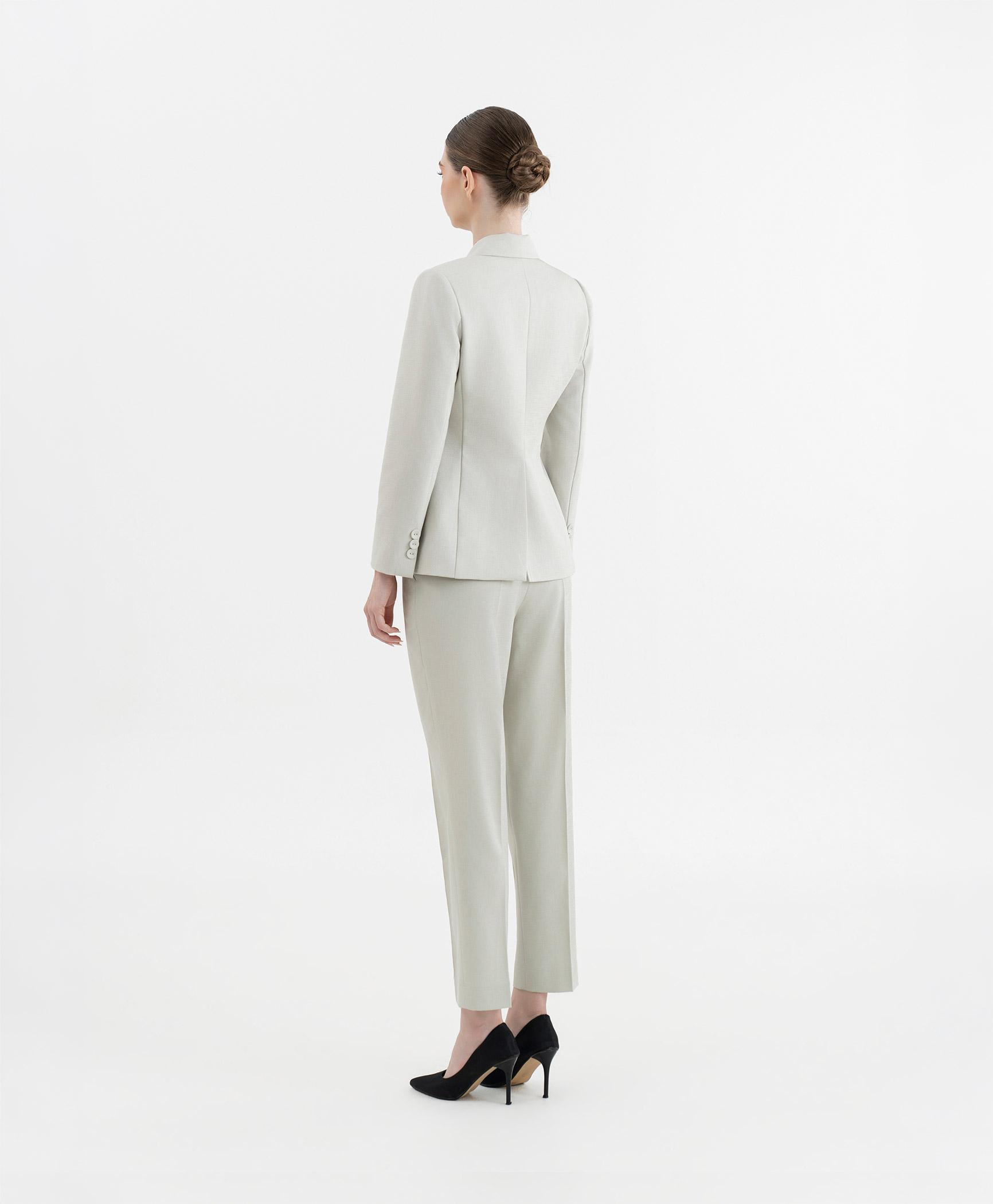 Bộ suit quần nữ hai hàng khuy màu xanh bạc hà