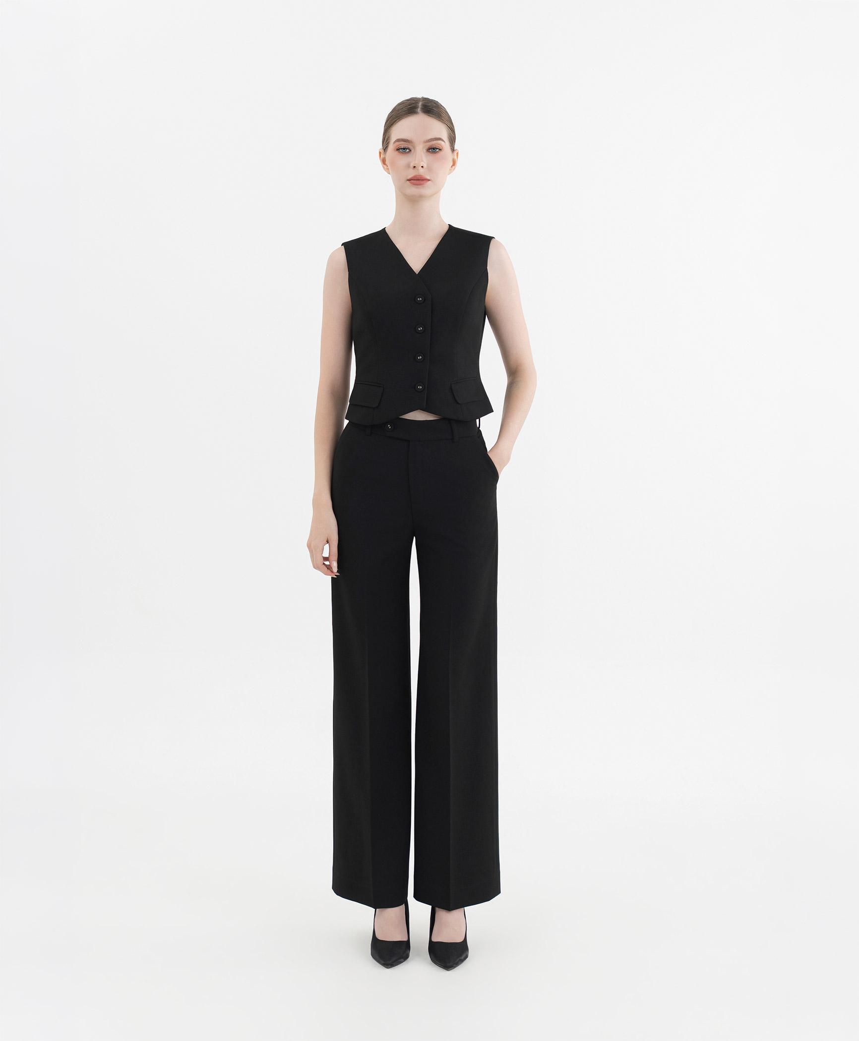Bộ suit quần nữ 3 món màu đen
