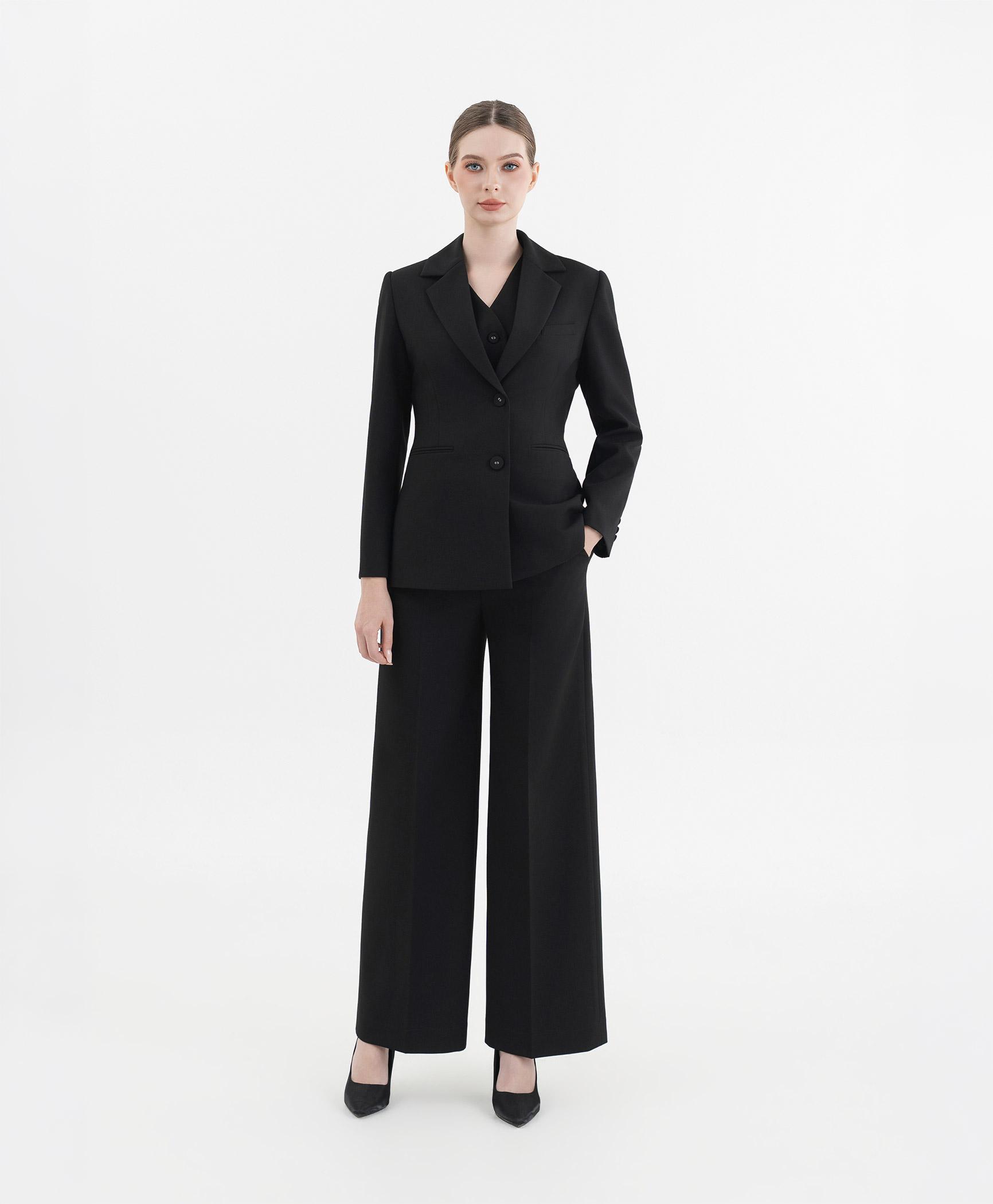 Bộ suit quần nữ 3 món màu đen