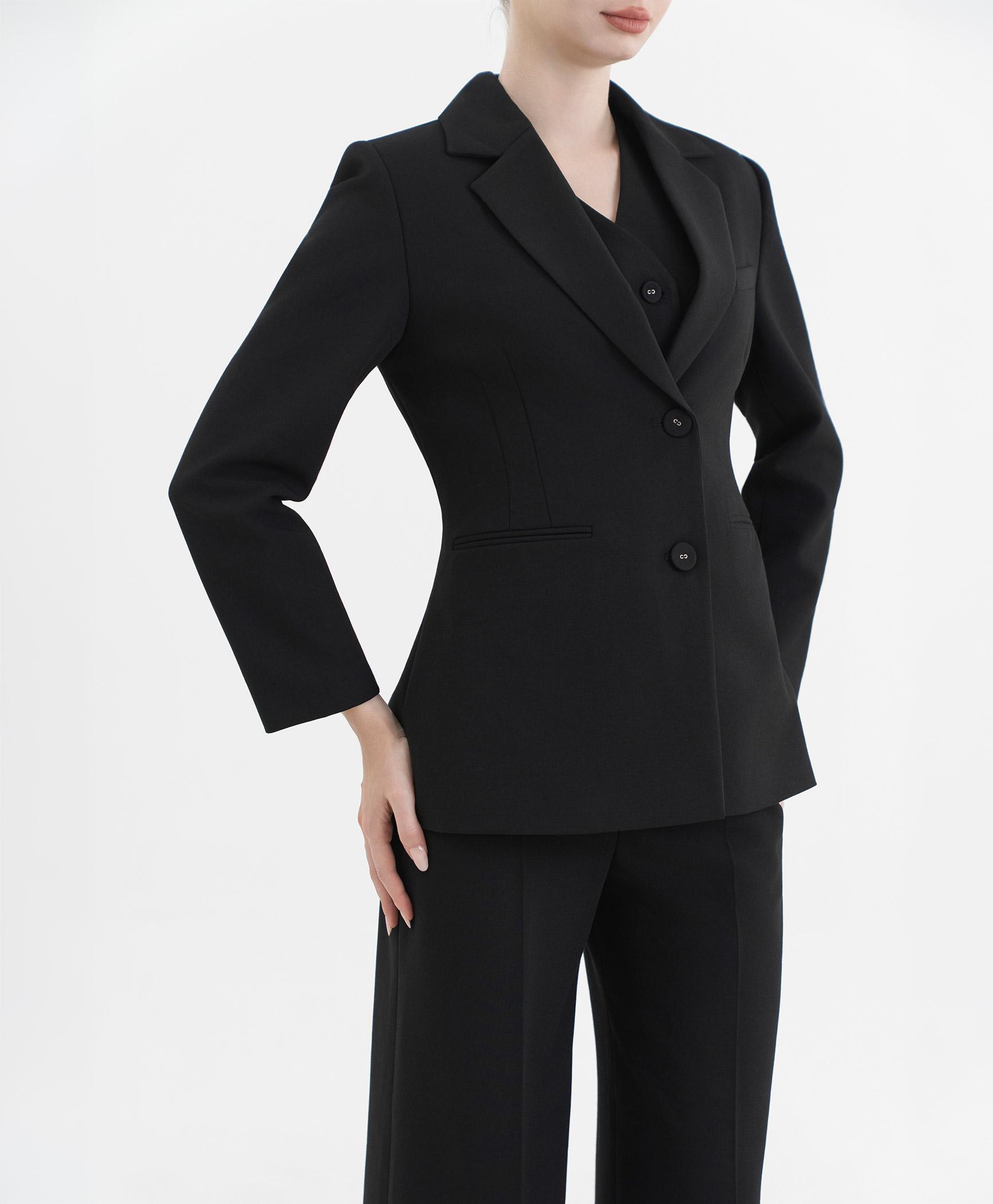 Bộ suit quần nữ 3 món màu đen