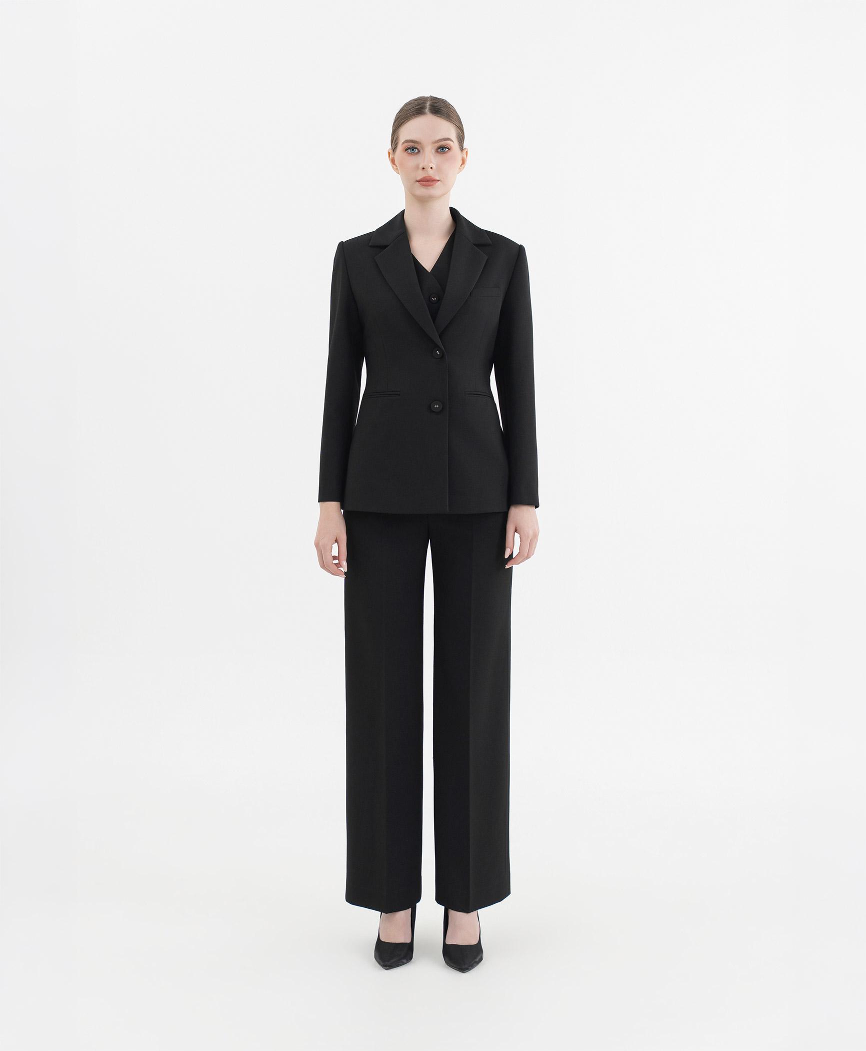 Bộ suit quần nữ 3 món màu đen